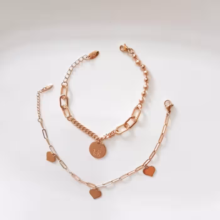 دستبند استیل کارتیر رنگ ثابت  دستبند آویز سکه ای برند ژوپینگ