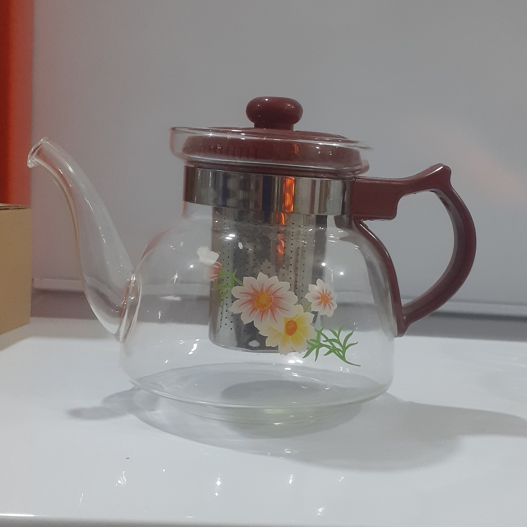 قوری پیرکس گلدار شعله مستقیم 850 میلی