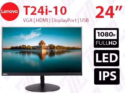 مانیتور Lenovo T24i لنوو 24 اینچ فریم لس WLED FHD IPS HDMI 6ms