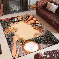 فرشینه طرح آشپزخانه مخمل یک و نیم متری پشت استپ چرمی کد 417 روحا باکیفیت و ضمانتی