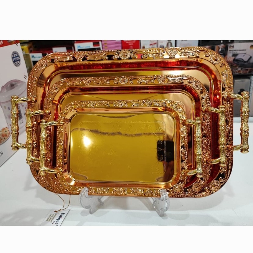 سینی سه تیکه یونیک استیل در سه رنگ