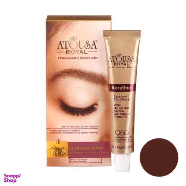 رنگ ابرو آتوسا رویال (Atousa Royal) شماره 0.5 حجم 15 میلی‌لیتر رنگ فندقی روشن