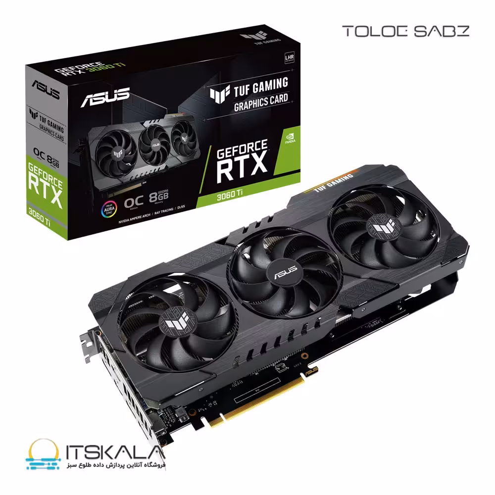 کارت گرافیک ایسوس TUF Gaming GeForce RTX 3060 Ti V2 OC Edition 8GB LHR | ITSKALA