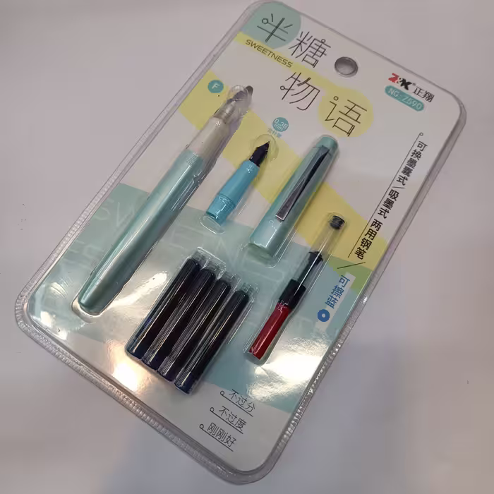 پک دو منظوره روان نویس و خودنویس شارژی همراه 4عددیدک پک کادویی