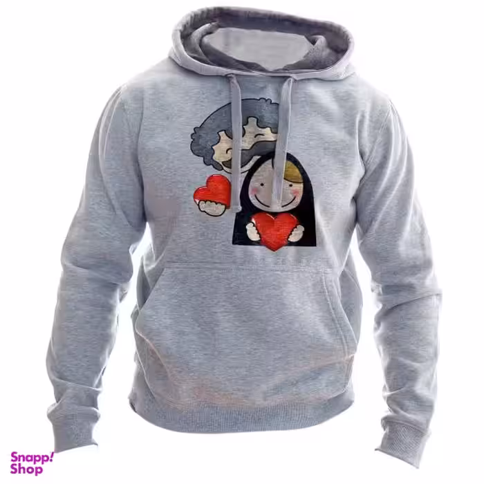 هودی زنانه به رسم طرح قلب زوج کد 176