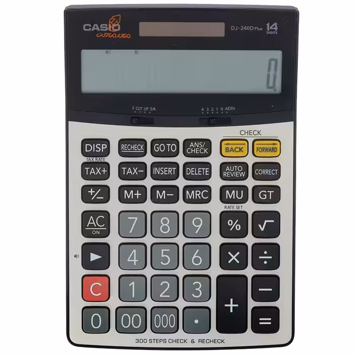 ماشین حساب رومیزی کاسیو مدل DJ-240D PLUS