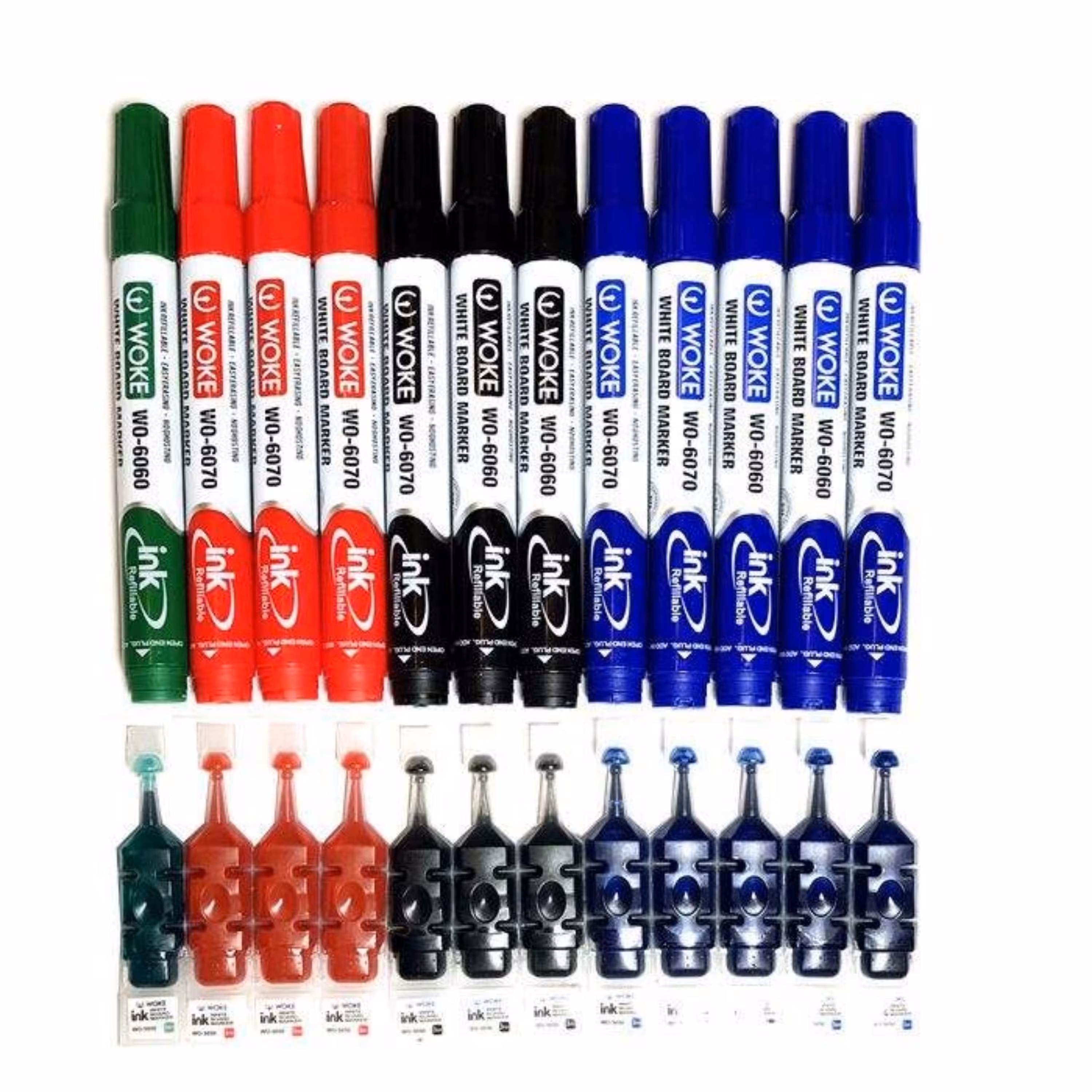 ماژیک و جوهر وایت برد ووک مدل W06 بسته 24 عددی 