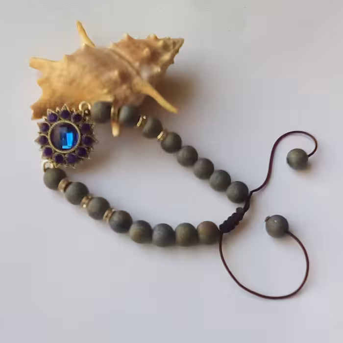 دستبند اونیکس اکلیلی هلوگرامی با خرجکار خورشید