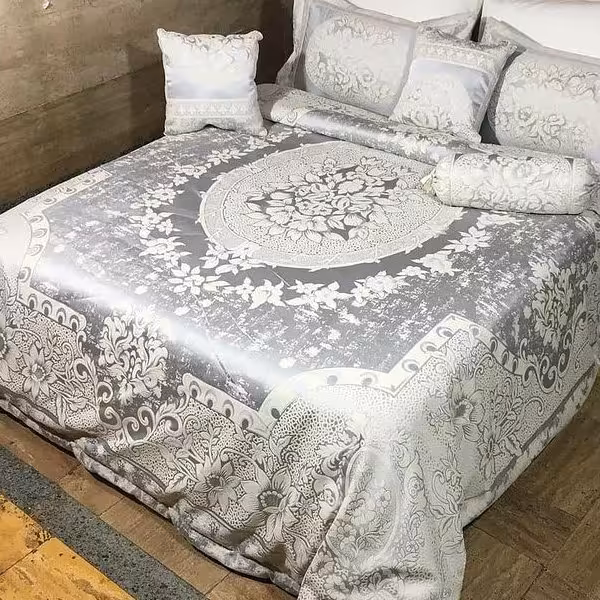 روتختی مخمل پنلی ترک دونفره درجه یک 8 تیکه طرح ماربل......