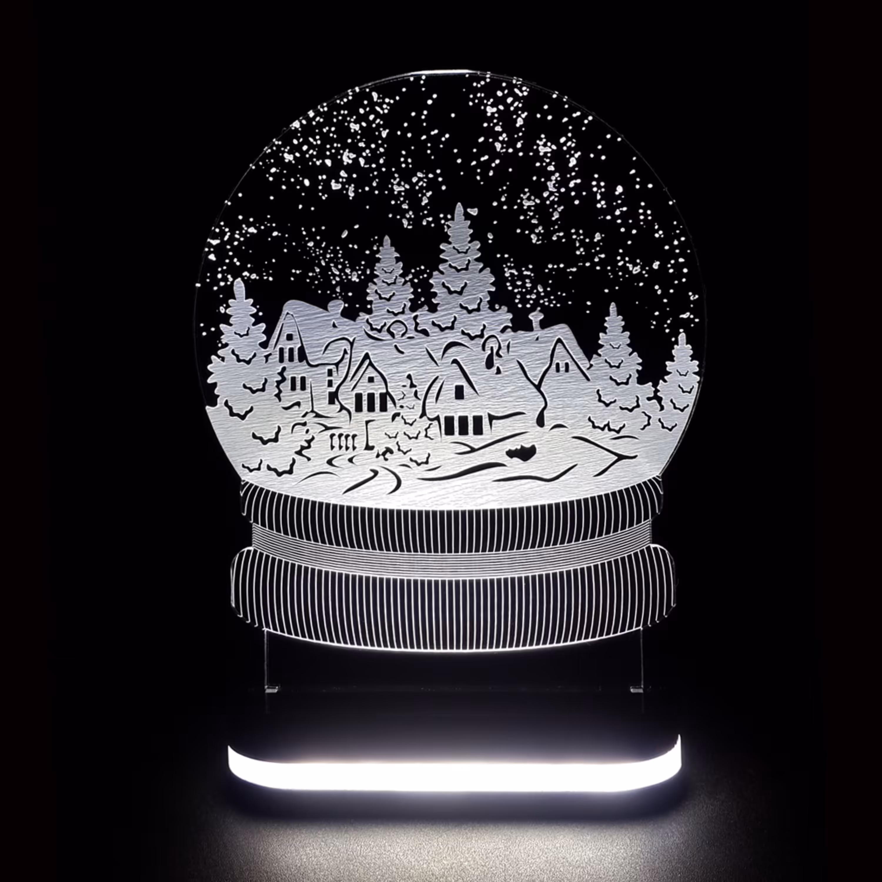 چراغ خواب طرح گوی برفی ـ ارسال رایگان ـ سایز 15 در 17 رنگ سفید بهمراه جعبه و آداپتور