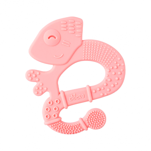 دندانگیر سیلیکونی چیکو طرح ایگوانا صورتی  2ماه (super soft)