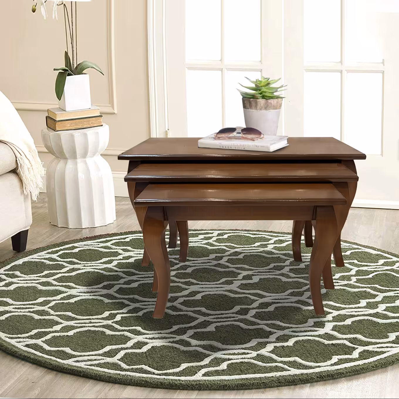 میز عسلی 3 تیکه چوب روس