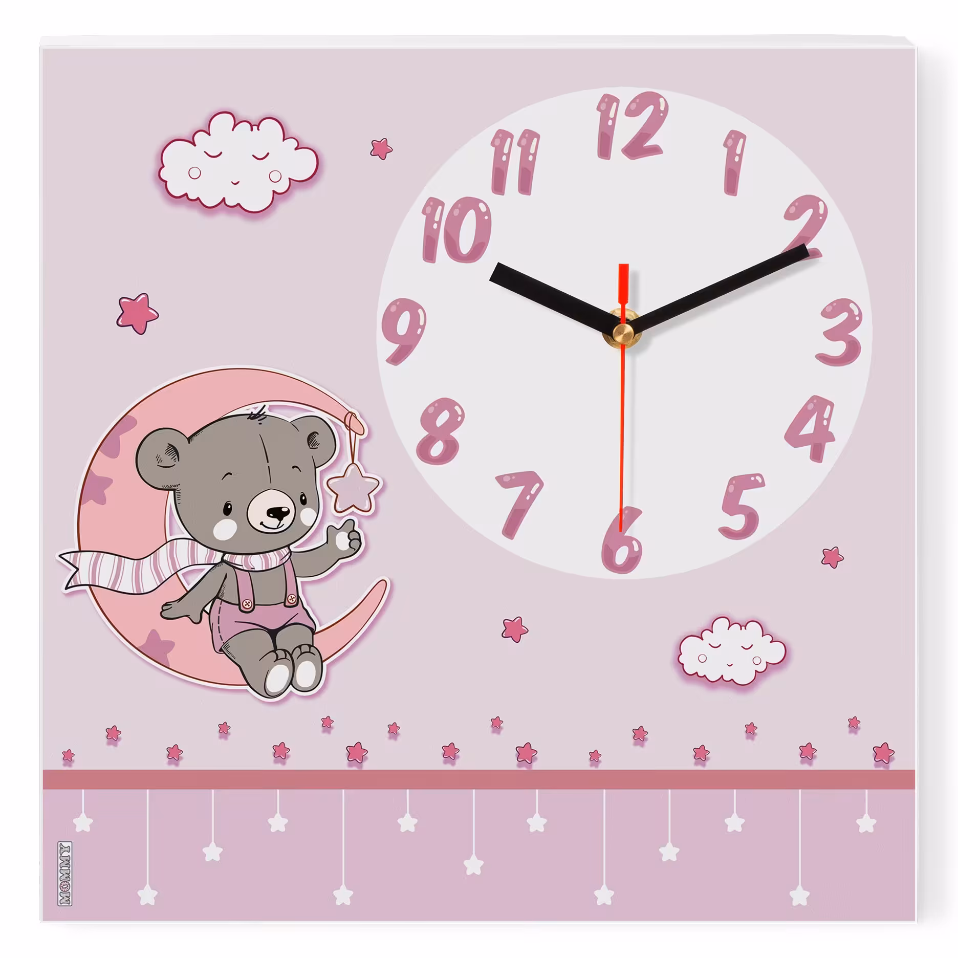 ساعت دیواری کودک MOMMY طرح  خرس و ماه کد 4382
