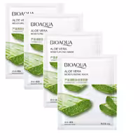 ماسک صورت بایو آکوا مدل الوئه ورا حجم 25 میلی لیتر مجموعه 5 عددی
