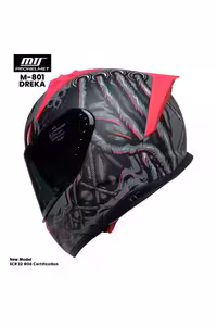 کلاه کاسکت موتورسیکلت مشکی موتور M 201 مار Dreka Matte Red Sun Helmet ام تی اس MTS