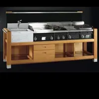 کابینت و باربیکیو جزیره   کابینت  چوب ترمو وود ، رویه تمام استیل 304 