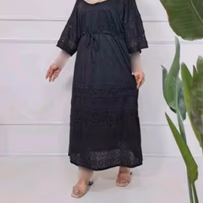 پیراهن زنانه دانتل مدل پیراهن مشکی پریسا