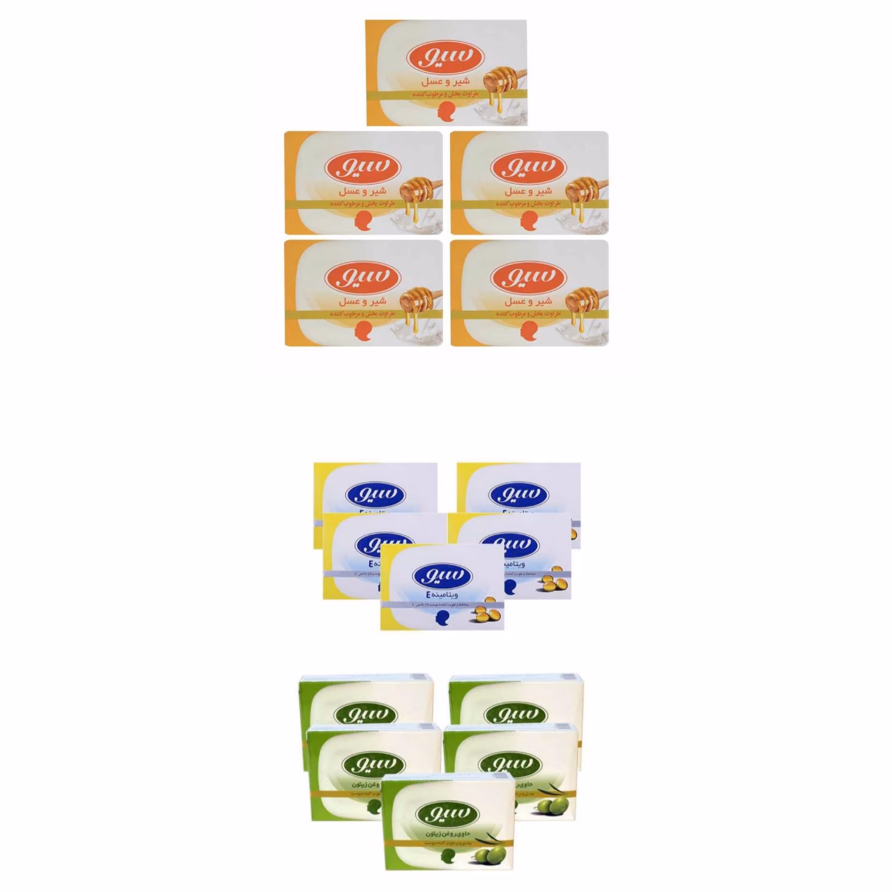 صابون شستشو سیو مدل ویتامینه و عسل و روغن زیتون مجموعه 15 عددی
