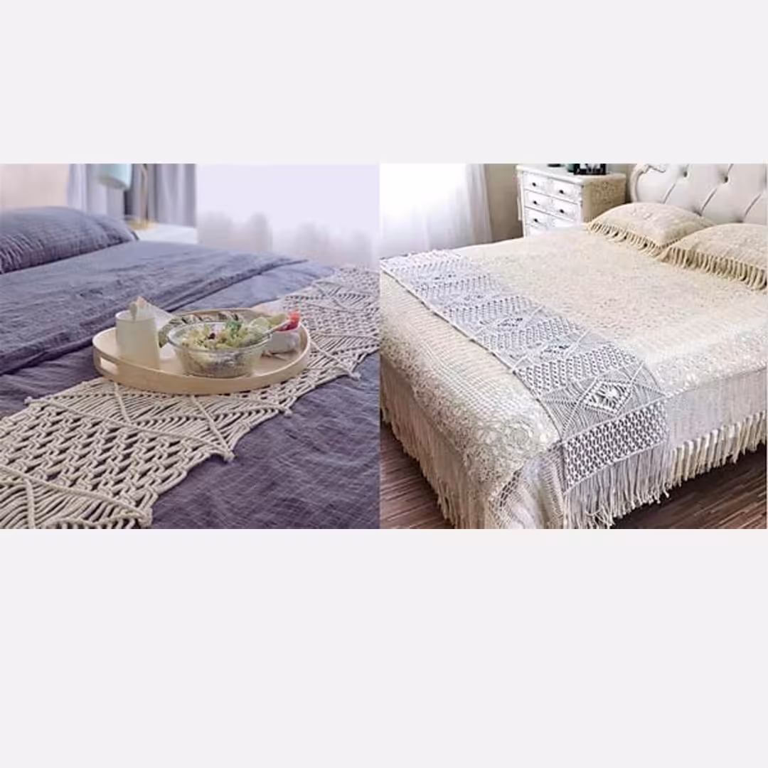 شال تخت مکرومه