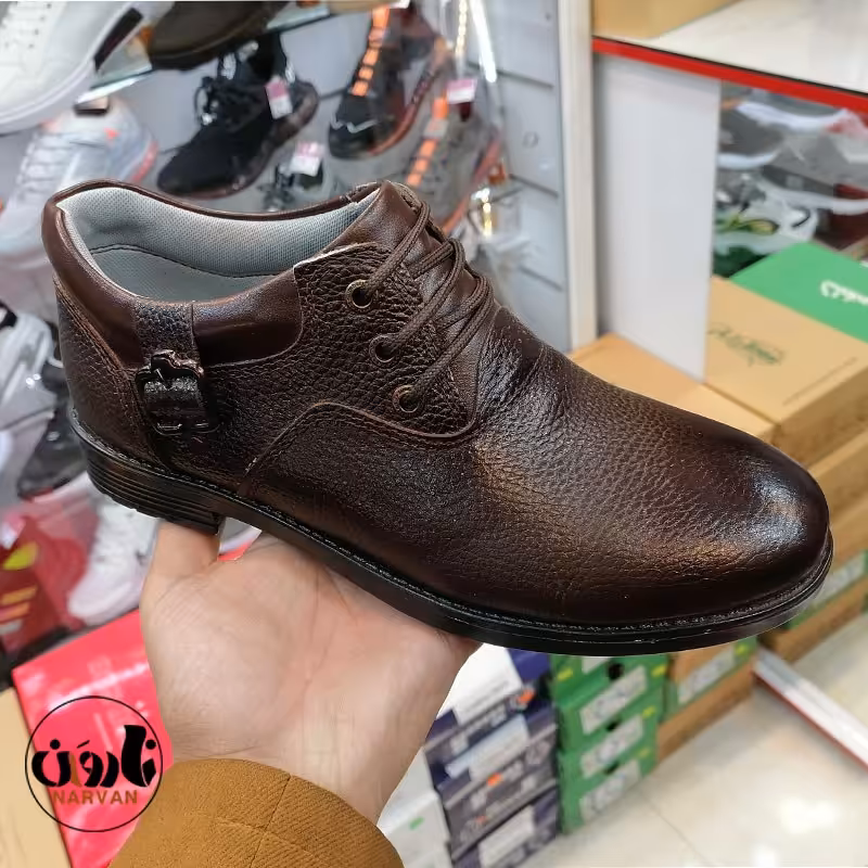 کفش چرم مردانه عسلی و قهوه ای