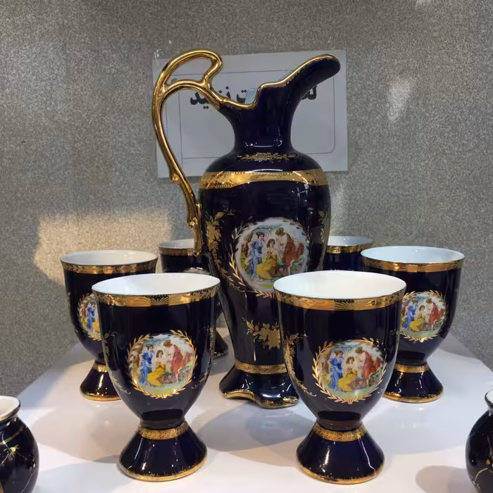 پارچ ولیوان سورمه ای سه دختر(مارک چک)پسکرایه