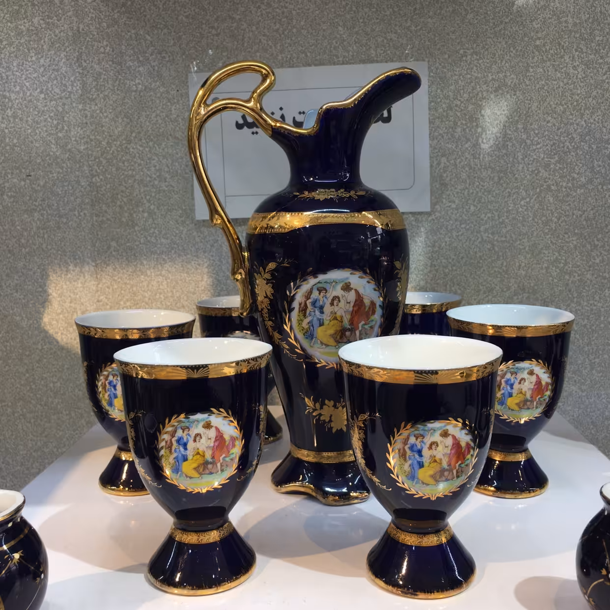 پارچ ولیوان سورمه ای سه دختر(مارک چک)پسکرایه