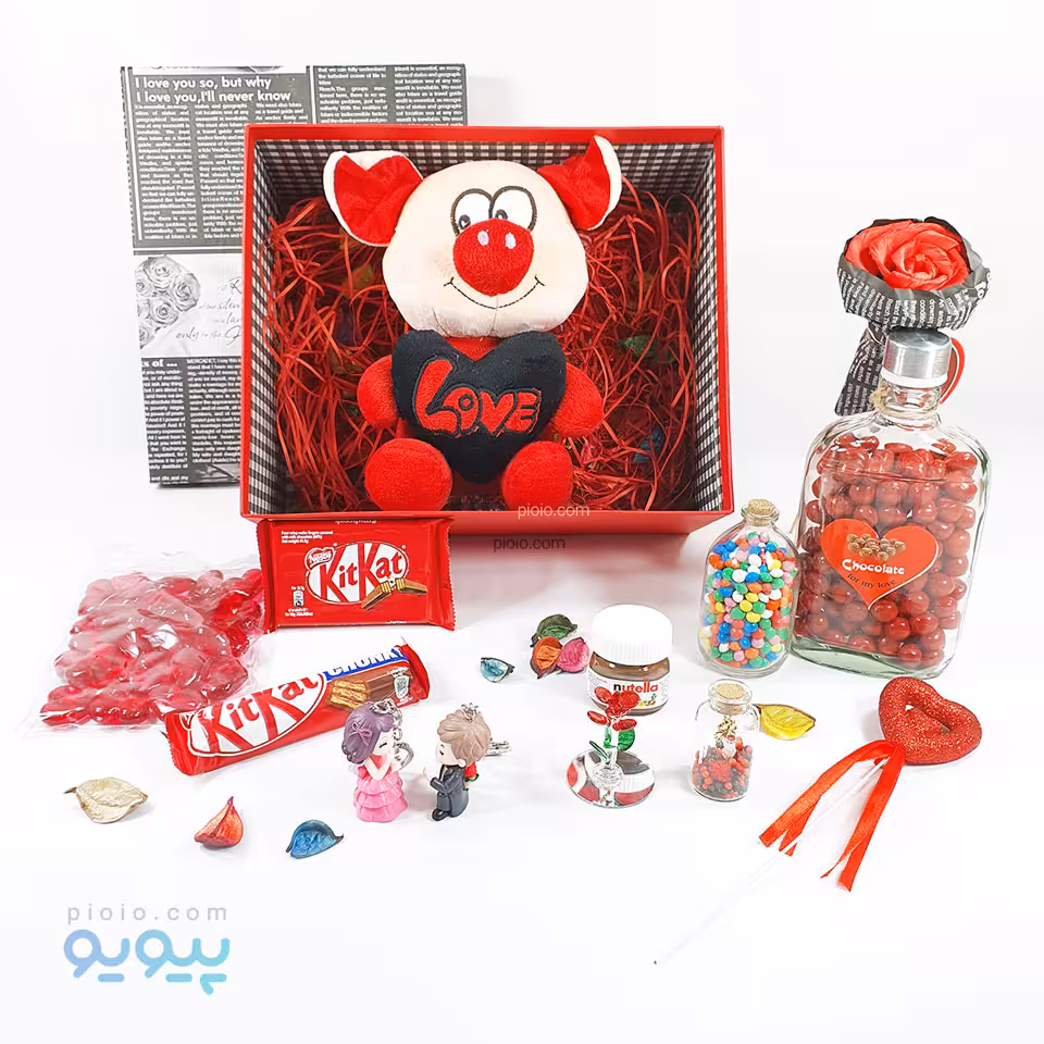 کادو ولنتاین با عروسک خوک قلب به دست