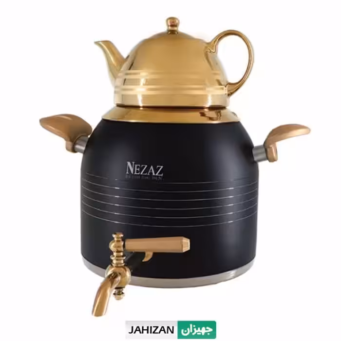 کتری قوری استیل رنگی نزاز طرح ترک کد3029