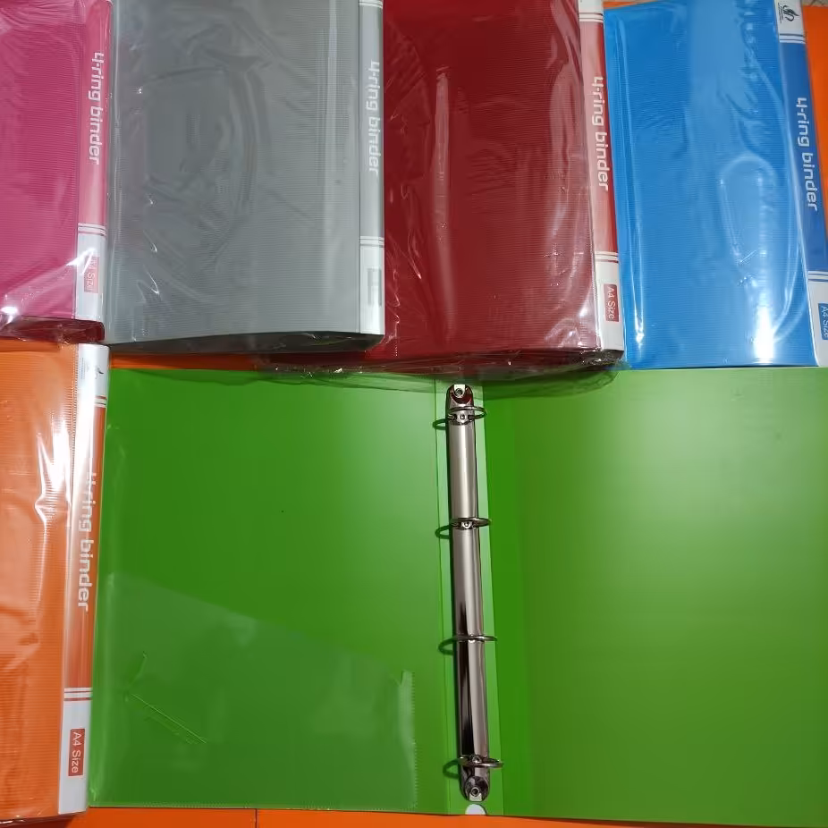 کلاسور 4حلقه فلزی A4با  کیفیت عالی در 3رنگ آبی. قرمز. نارنجی