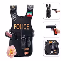 جلیقه پلیس با لوازم کلت و بیسیم و نارنجک کیفیت فوق العاده