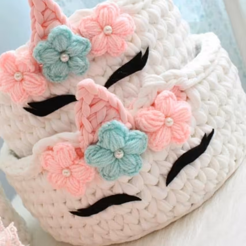 یک عدد سبد تریکو نظم دهنده وسایل دختران یونیکورن