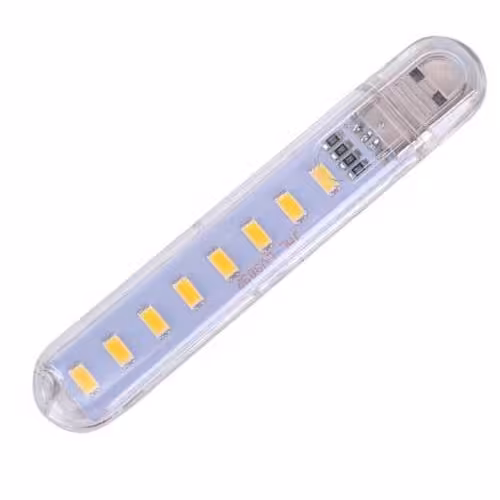 چراغ مطالعه با 8 عدد LED وپورت USB (مهتابی) 
