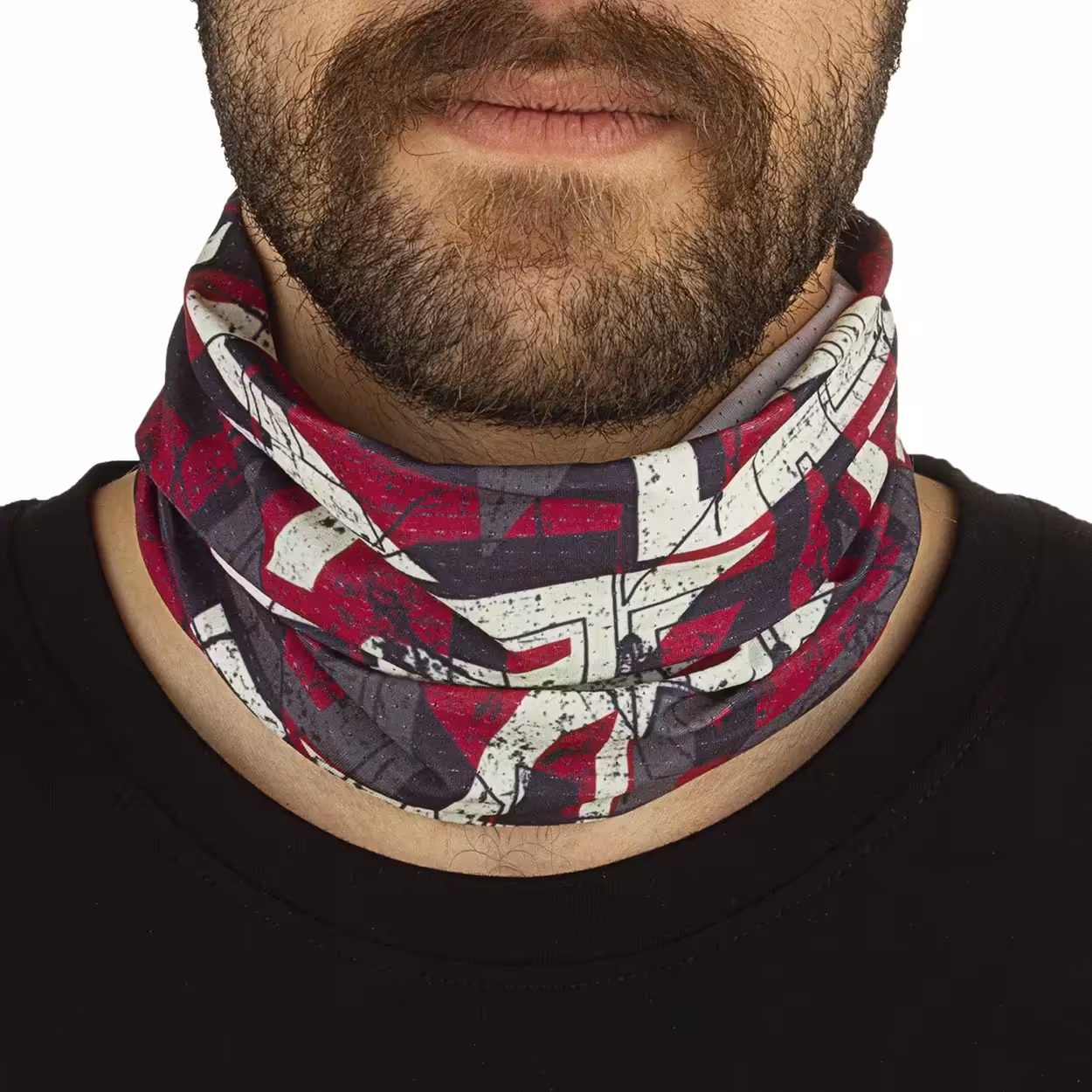 دستمال سر و گردن کوهنوردی اسکارف تابستانی پاور ایکس طرحدار سوزنی هد گیر  BRS | زرشکی/کرم