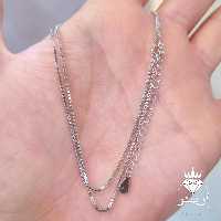 زنجیر نقره ونیزی ایتالیایی1 میل با عیار استاندارد 925 آبکاری طلاسفید 45 تا 50