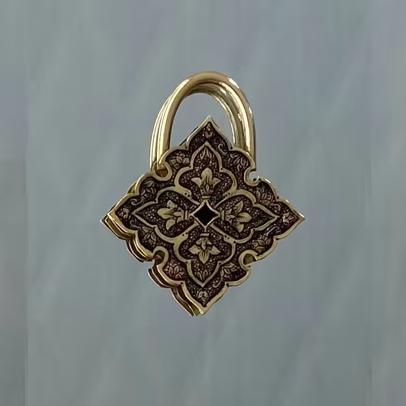 تابلو قفل برنجی دستساز قلمزنی 1