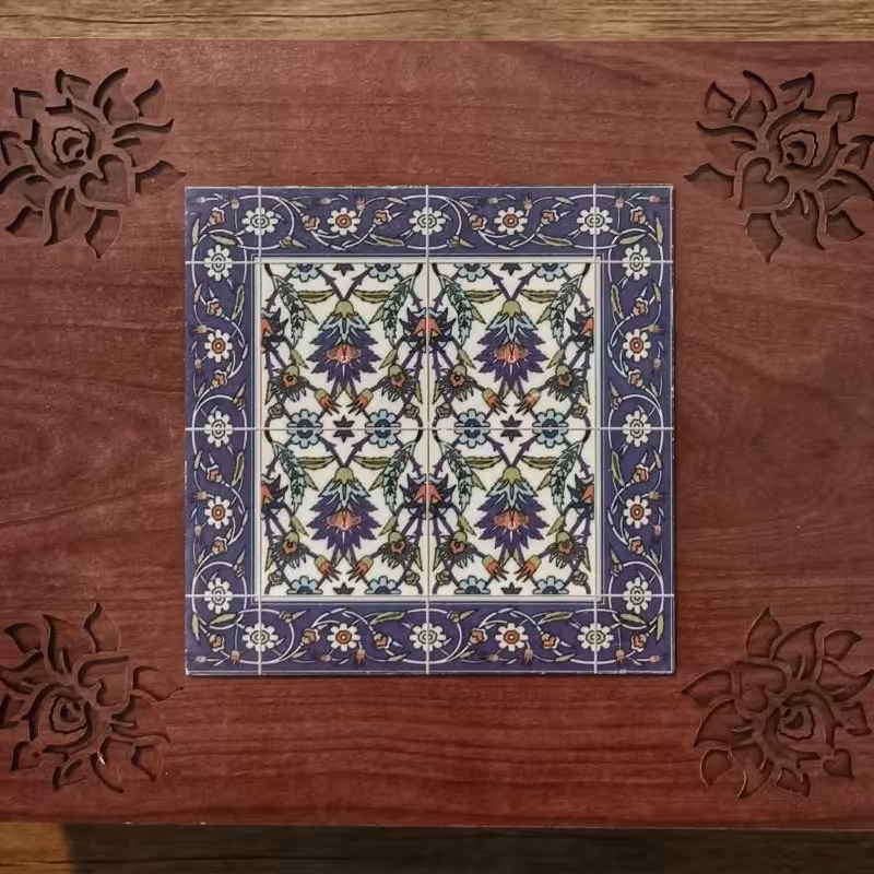 جعبه چوبی طرح اسلیمی