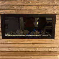 شومینه گازی قاب 5 سانتی ابعاد 100 در 45 کوره مثلثی