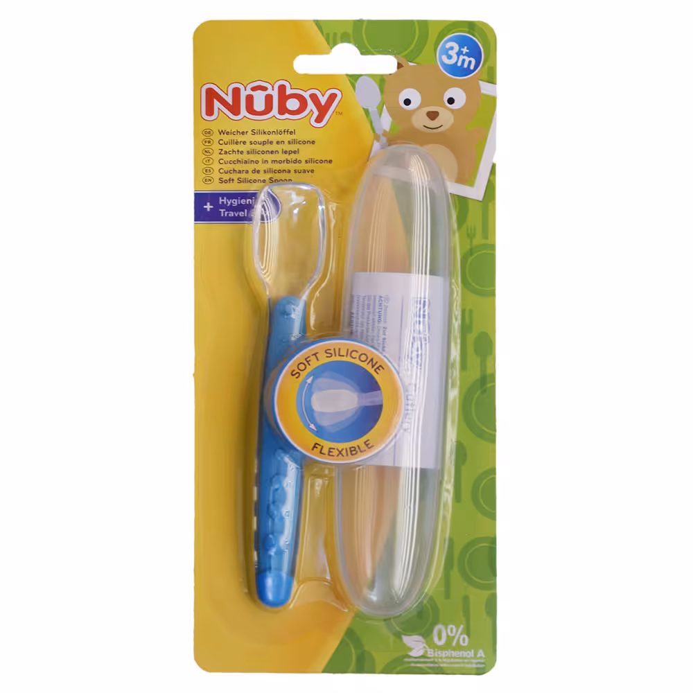 قاشق سیلیکونی قاب دار نابی NUBY