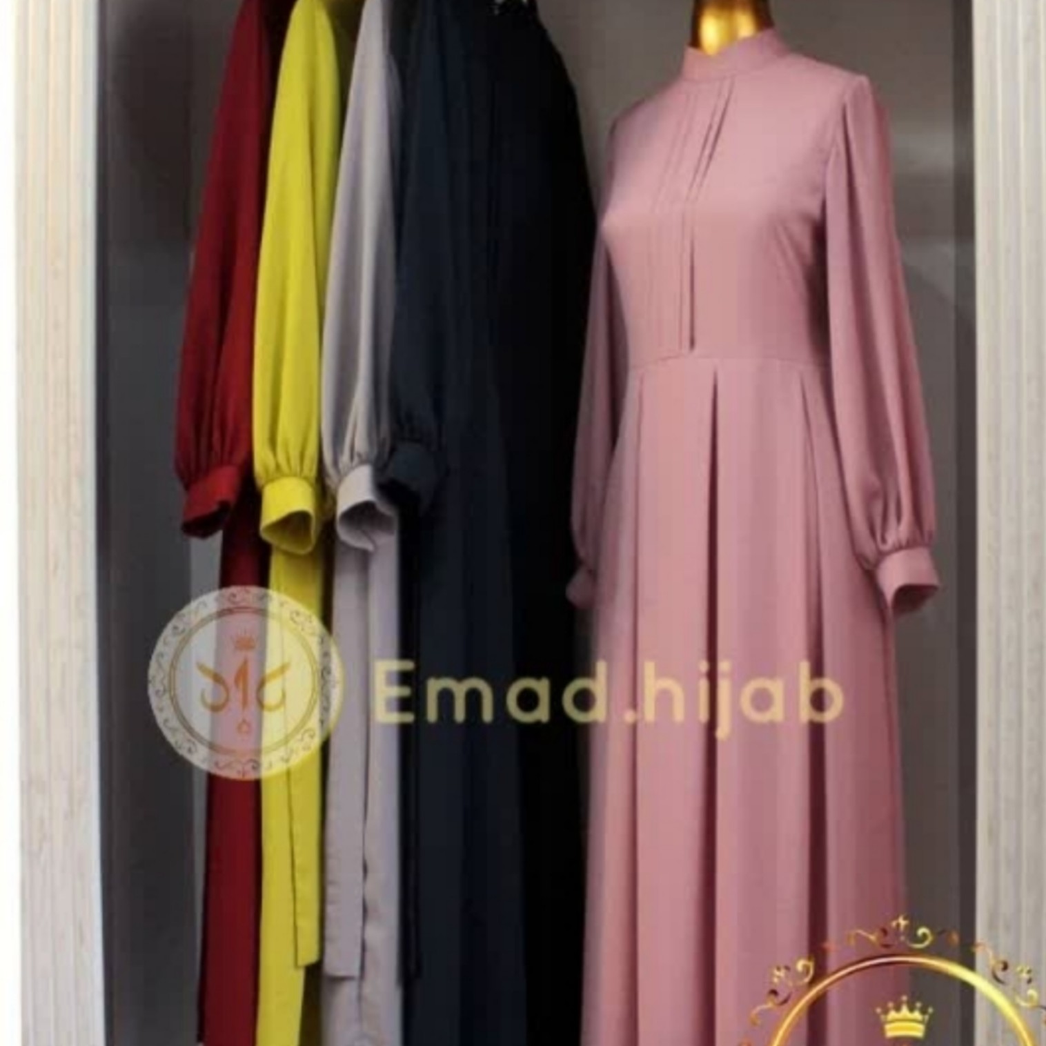 پیراهن بلند پوشیده،مدل پیله دوقلو،یقه فرنچ،بسیار شیک و با تنخور عالی،