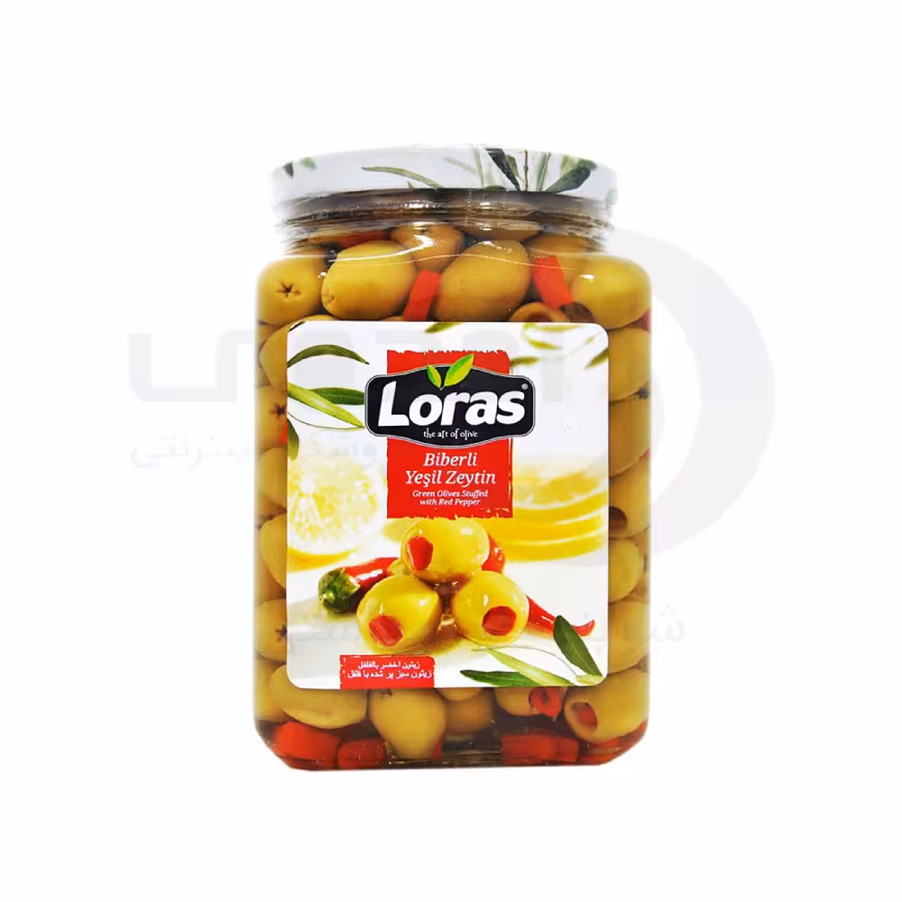 زیتون با مغز فلفل لوراس 2250 گرم - فروشگاه اینترنتی افخمی
