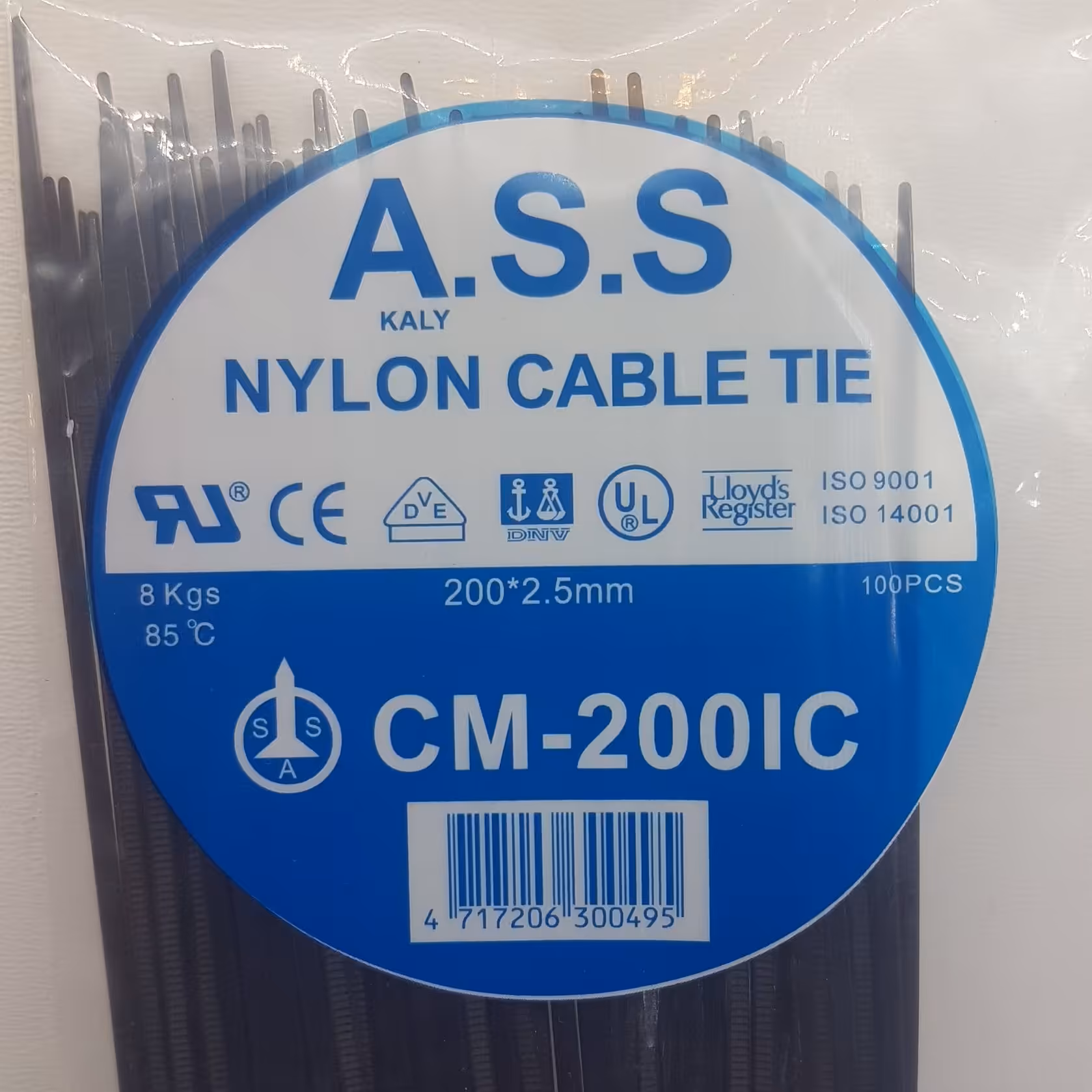 بست کمربندی 20 سانتی مشکی(100عددی)