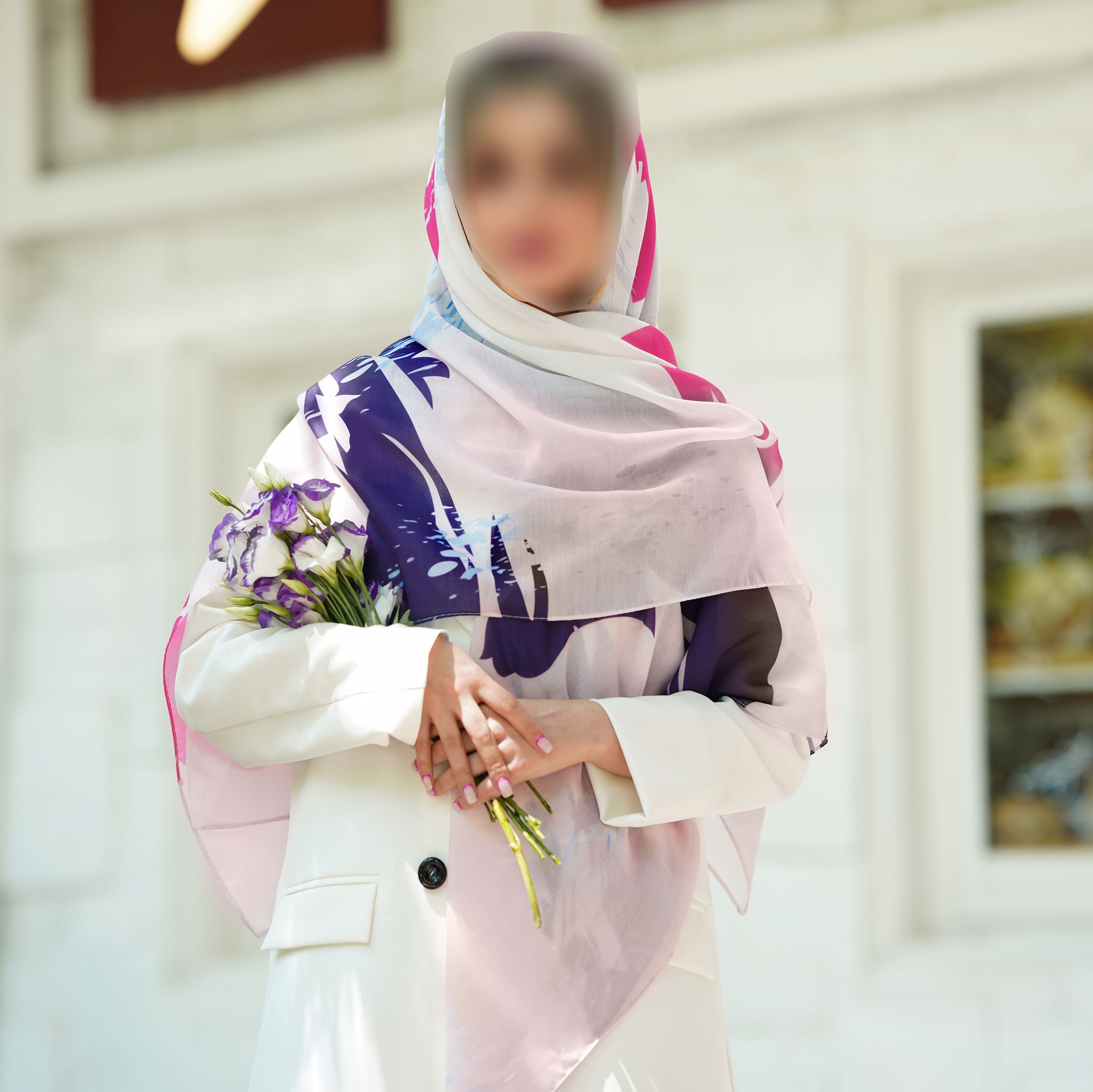 روسری سرخابی جدید1402 نخی مزونی باکیفیت عالی کد ana-1485 T ارسال رایگان