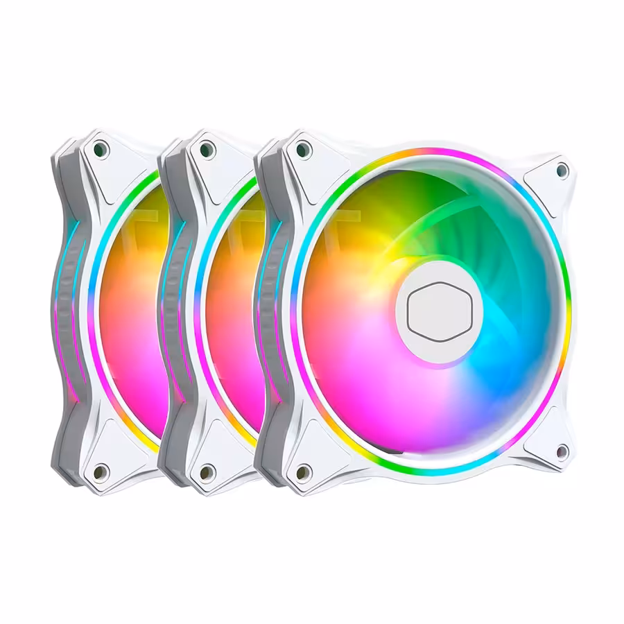 فن کیس کولر مستر MASTERFAN MF120 HALO White بسته 3 عددی