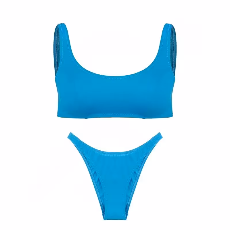 مایو شنا زنانه دوتکه بیکینی بندی IS مدل MODA ITALIA003  آبی 