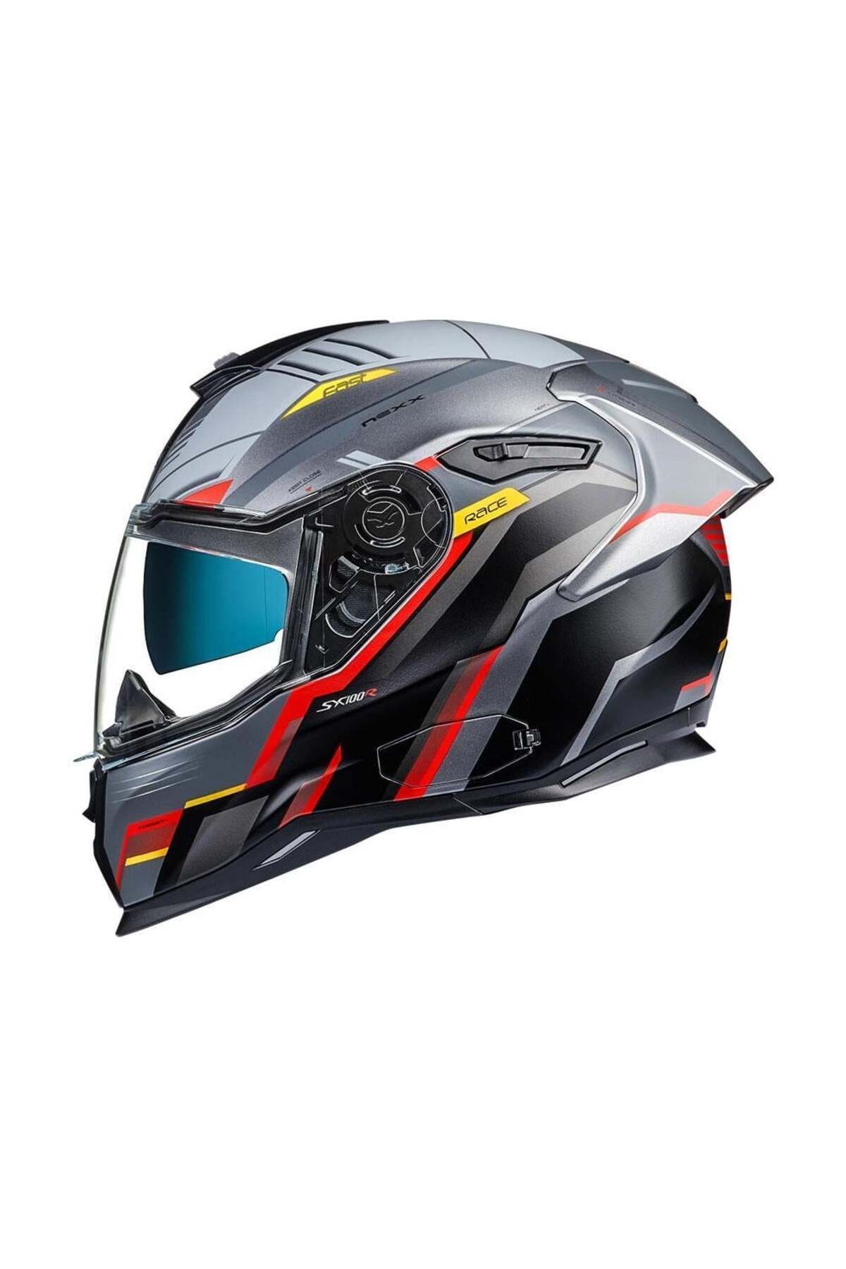 کلاه کاسکت موتورسیکلت چند رنگ مردانه و زنانه یونیسکس MATTE GRAY GRIDLINE ایمنی SX100R Genel Markalar