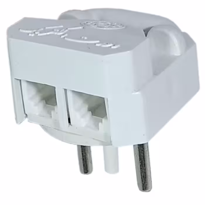 سه شاخه تلفن دو سوکت رنگ سفید