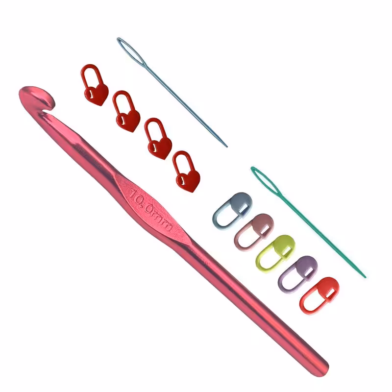 قلاب بافتنی آهنی شماره 10 به همراه ملزومات بسته 12 تایی
