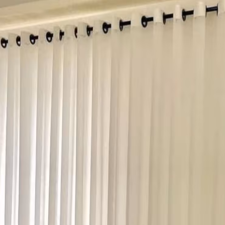 پرده حریر  ساده با دوخت و  حلقه پانچ  قلاب دار