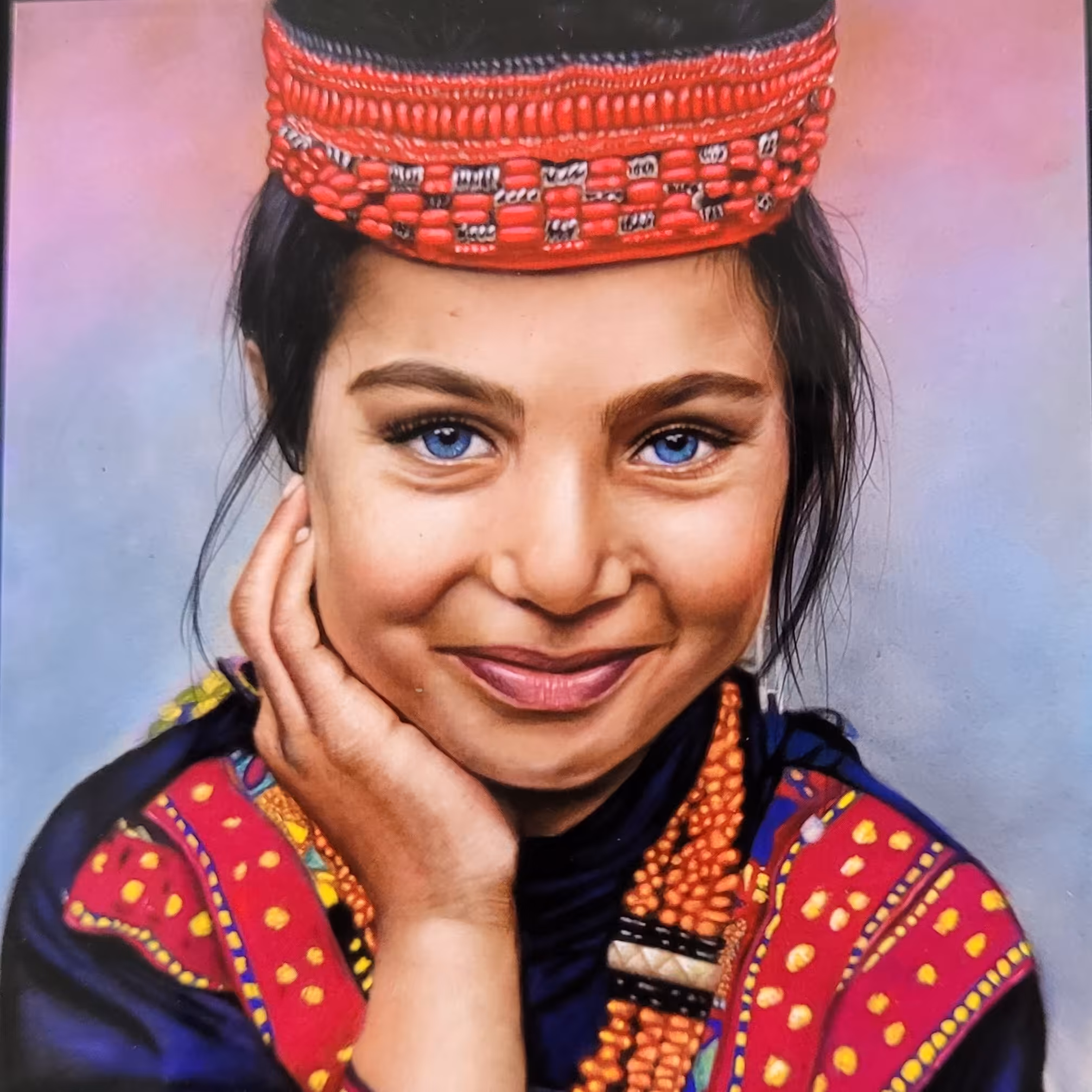 نقاشی و طراحی دختر کولی چشم ابی