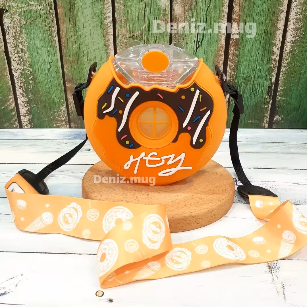 قمقمه طرح دونات دارای بند دوشی کاور دار اورجینال وارداتی ارسال رایگان 